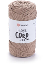 MACRAME CORD zsinór fonal, 3mm - Drapp - 768