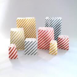  Csíkos papírtasak 16x20, 5 cm-es méretben