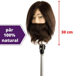Labor PRO Cap manechin par natural - cu barba si mustata - lungime 30 cm (I104)