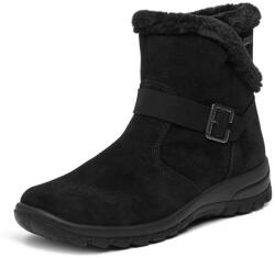 Rieker Botine damă negre Rieker L7179-00 cu blană și fermoar, piele naturală