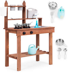 ECOTOYS Bucătărie de noroi pentru copii din lemn de brad ECOTOYS Bucatarie copii