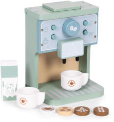 ECOTOYS Espressor din lemn pentru copii, set barista 8 piese ECOTOYS Bucatarie copii