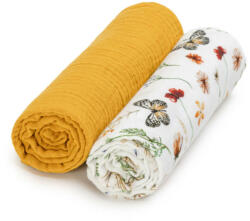 T-TOMI Bio muszlin textilpelenka 2db-os Mustard meadow