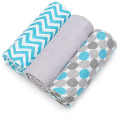 T-TOMI 3db-os BAMBUSZ pelenkaválogatás-PRÉMIUM CSEH MINŐSÉG- Blue Bubbles