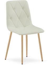 FDY Scaun Bucatarie/Dining Fido Material Textil Bej Picioare Metalice Finisaj Lemn
