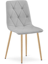 FDY Scaun Bucatarie/Dining Fido Material Textil Gri Deschis Picioare Metalice Finisaj Lemn
