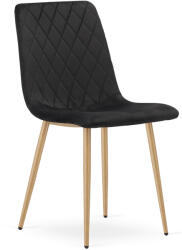 FDY Scaun Bucatarie/Dining Clay Negru Catifea Picioare Metalice Finisaj Lemn