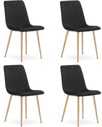 FDY Set 4 Scaune Bucatarie/Dining Clay Negre Catifea Picioare Metalice Finisaj Lemn