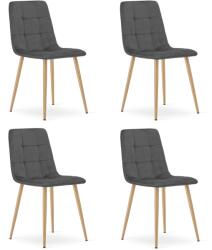 FDY Set 4 Scaune Bucatarie/Dining Jacob Gri Inchis Picioare Metalice Finisaj Lemn