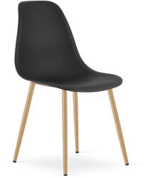 FDY Scaun Bucatarie/Dining Velo Plus Negru Picioare Metalice Finisaj Lemn