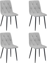FDY Set 4 Scaune Bucatarie/Dining Fido Material Textil Gri Deschis