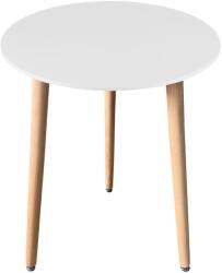 LEOBERT Masa stil scandinav, Artool, Kami, rotunda, MDF si lemn, alb, 60x74 cm (3830_1)