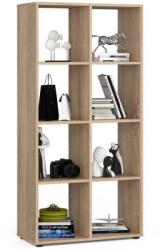 AKORD Biblioteca, placa laminata, 8 rafturi, stejar, 70.5x33x144 cm, Quad (384139-AK) Biblioteca