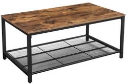 VASAGLE Masa de cafea, Vasagle, cu raft depozitare, dreptunghiulara, pal si metal, maro rustic, 106x60x45 cm (2124_1)