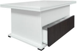 International Service Masuta cafea extensibila Locarno, cu sertar , Alb / Negru, 900 x 700 x 470 mm Masa de cafea