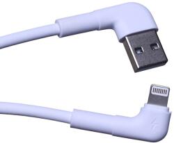 Maxlife MXUC-09 kábel - USB / Lightning fehér kábel 1m (90 fokban elfordított csatlakozó végekkel) 2, 4A (TG-TF5900495092595)