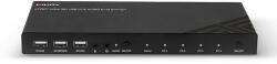 Lindy KVM kapcsoló HDMI 18G, USB 2.0 és Audio, 4 portos