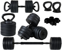 Funfit 4в1 Регулируем комплект битумни дъмбели 40 кг + дръжки 2x20 кг - черен (4261)