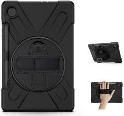 Gigapack Defender Műanyag Telefonvédő (Ütésállóság, Kitámasztó, 360° + Kézpánt, Vállpánt) Fekete Samsung Galaxy Tab A7 10.4 (2020) Wifi Sm-T500, Samsung Galaxy Tab A7 10.4 (2020) Lte Sm-T505