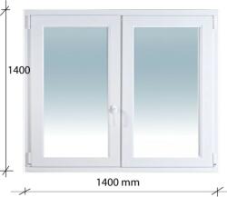 Decco 140x140 Bukó - Nyíló + Nyíló műanyag ablak Decco 71 profil 2 retegű üvegezés