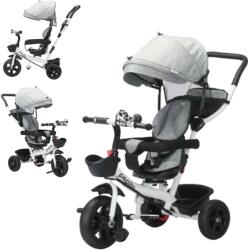 Pepita Tricicletă Pepita cu rotație 360°, semnal sonor, mâner de împins și coș - gri (LD-W-0610-grey)