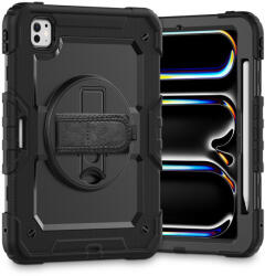 Tech-Protect Apple iPad Pro 12.9 (2020/2021/2022) Tablet Tok (Smart Case) On/Off Funkcióval, Mágneses Töltővel - Devia Intelligent Both Sides Magnetic Leather Case - Fekete