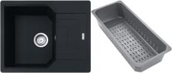 Franke Urban gránit mosogató lefolyóbetéttel 62x50 cm fekete 114.0741. 986 (1140741986)
