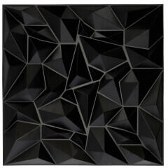 ANRO Wall Fekete falpanel, 3D műanyag falburkolat, 50x50 cm - Ice Black Diamond (DT11101 black)