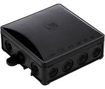  Falon kívüli kötődoboz (95x117x40 mm) UV-álló, IP54, fekete (A.0064C)