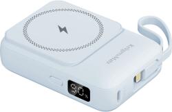 WEKOME Kruger&Matz 10000 mAh Mag Safe Induktív Powerbank Kábellel Kék (KM0913-BL) (KM0913-BL)