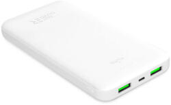 PURO Puro White Powerbank 2xUSB-A És 1xUSB-C Csatlakozással 10000 mAh 12W 2.4A-Fehér