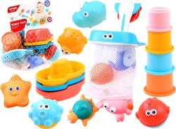 Triton Huanger Indiggo Gyermek Fürdőjátékok, 16 Db, 6 Db Gumi Tengeri Állat, Tapadókorongos Horgászháló, 4 Pohár, 3 Színes Labda, Szórakoztató És Interaktív, 12 Hónapos Kortól, Többszínű (ZA3405) (ZA3405)