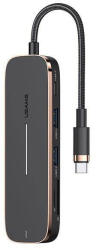 USAMS Adapter HUB 2xUSB + USB-C + HDMI + Micro SD+SD Fekete - fizz