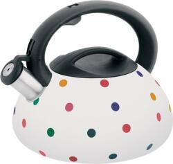 Klausberg KB-7074 Színváltó Teáskanna, Sípszóval, Fehér-Fekete Pöttyös, 3.0L (KB-7074) (KB-7074)