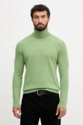 Benetton gyapjú pulóver könnyű, barna, garbónyakú, 1002U2180 - zöld M