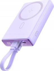 JOYROOM JR-PBM01 Vezeték Nélküli Powerbank Kitámasztóval És Type-C-Lightning Kábellel 10000 mAh 20W-Lila (JYR1005) (JYR1005)