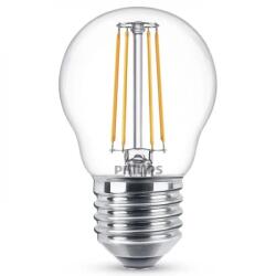 Philips Bec LED filament Philips E27-G45-4W 470lm 2700K-alb cald (1051187)