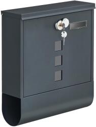 SONGMICS Postaláda újságtartóval, névtáblával 30, 5x9, 5x33 cm, antracitszürke (GMB20AG)