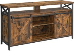 VASAGLE TV-állvány szekrény, fém keret, rusztikus barna és fekete (LTV071B01V1)