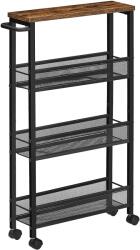 VASAGLE Kerekes tálalókocsi, zsúrkocsi, rusztikus barna (LRC032B01V1)