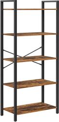 VASAGLE Könyvespolc, 5 szintes tároló polc 66 x 30 x 153 cm, barna (LLS061B01) - vasbutor