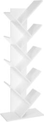 VASAGLE Könyvespolc, padlón álló polcos, 50 x 25 x 141, 5 cm Fehér (LBC11WTV1) - vasbutor