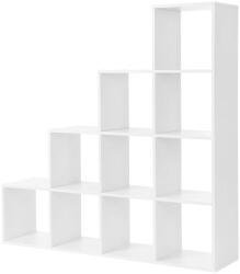VASAGLE Könyvespolc, 10 kockás polc, 129, 5 x 29 x 129, 5 cm fehér (LBC10WTV1) - vasbutor