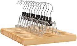 SONGMICS 12 db fa nadrágakasztók csúszásmentes, natúr (CRW007-12)