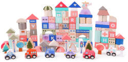 Eco Toys Fa városi oktatókockák alátéttel 115 db ECOTOYS