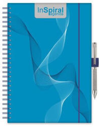 Dayliner Naptár, tervező, A5, heti, DAYLINER, "InSpiral", kék-kék (DL6AG-ISFA5HE-KK)