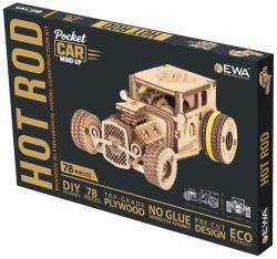 EWA wood art Zseb Hot Rod prémium 3D fa puzzle