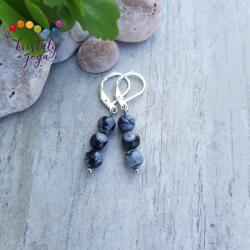 Kristály Jóga Shop Hópehely obszidián 6 mm-es ásvány fülbevaló