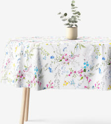 Goldea ovális pamut terítő - festett réti virágok 140 x 180 cm