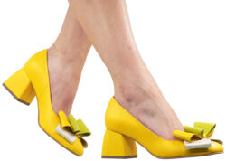 Galarieli Marimea 39, 42 Pantofi dama eleganti din piele naturala LNAB1 Galben, marimea 39